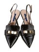 Stuart Weitzman Leather Studded Accents Slingback Pumps