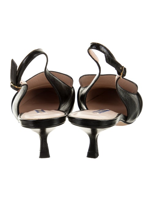 Stuart Weitzman Leather Studded Accents Slingback Pumps