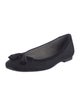 Stuart Weitzman Suede Bow Accents Ballet Flats