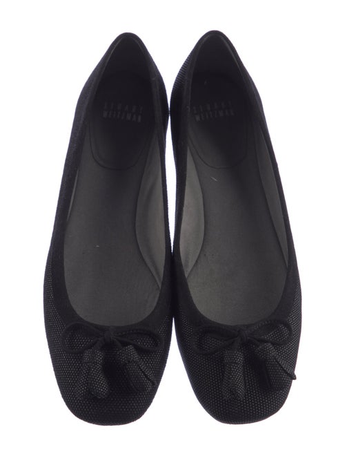 Stuart Weitzman Suede Bow Accents Ballet Flats