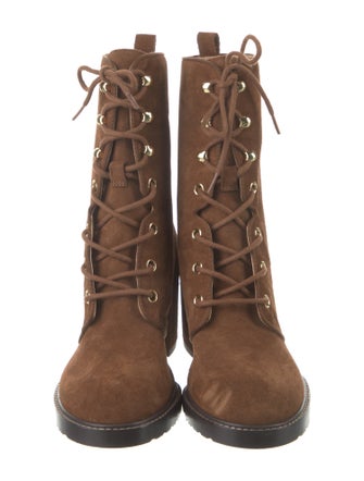 Stuart Weitzman Suede Lace-Up Boots