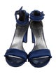 Stuart Weitzman Satin Raw-Edge Trim Sandals