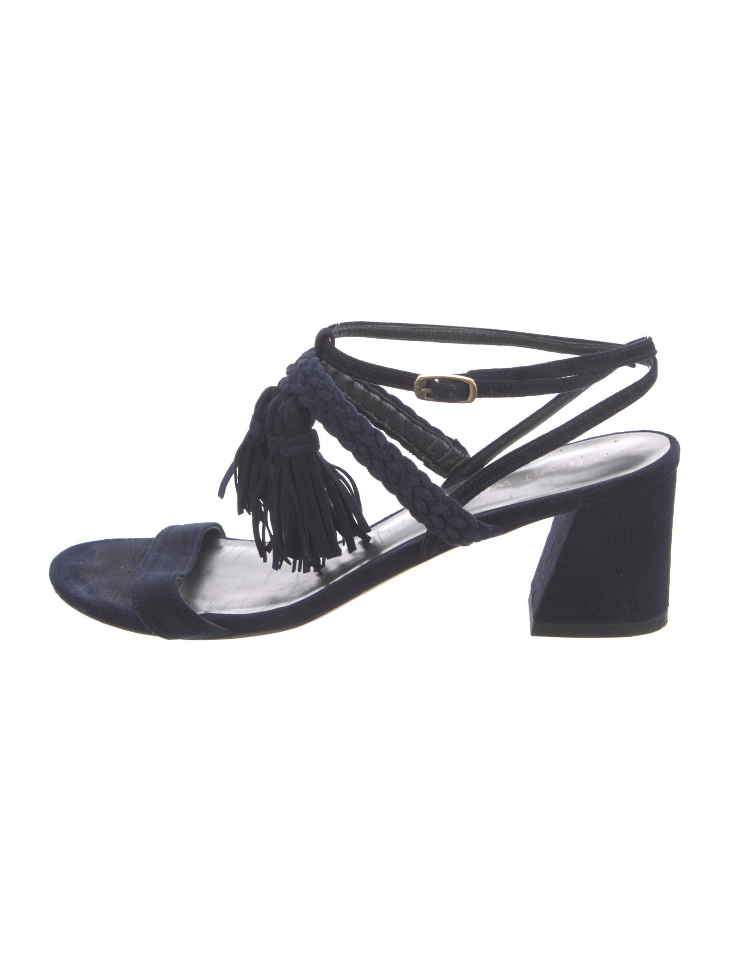 Stuart Weitzman Suede Tassel Accents Sandals