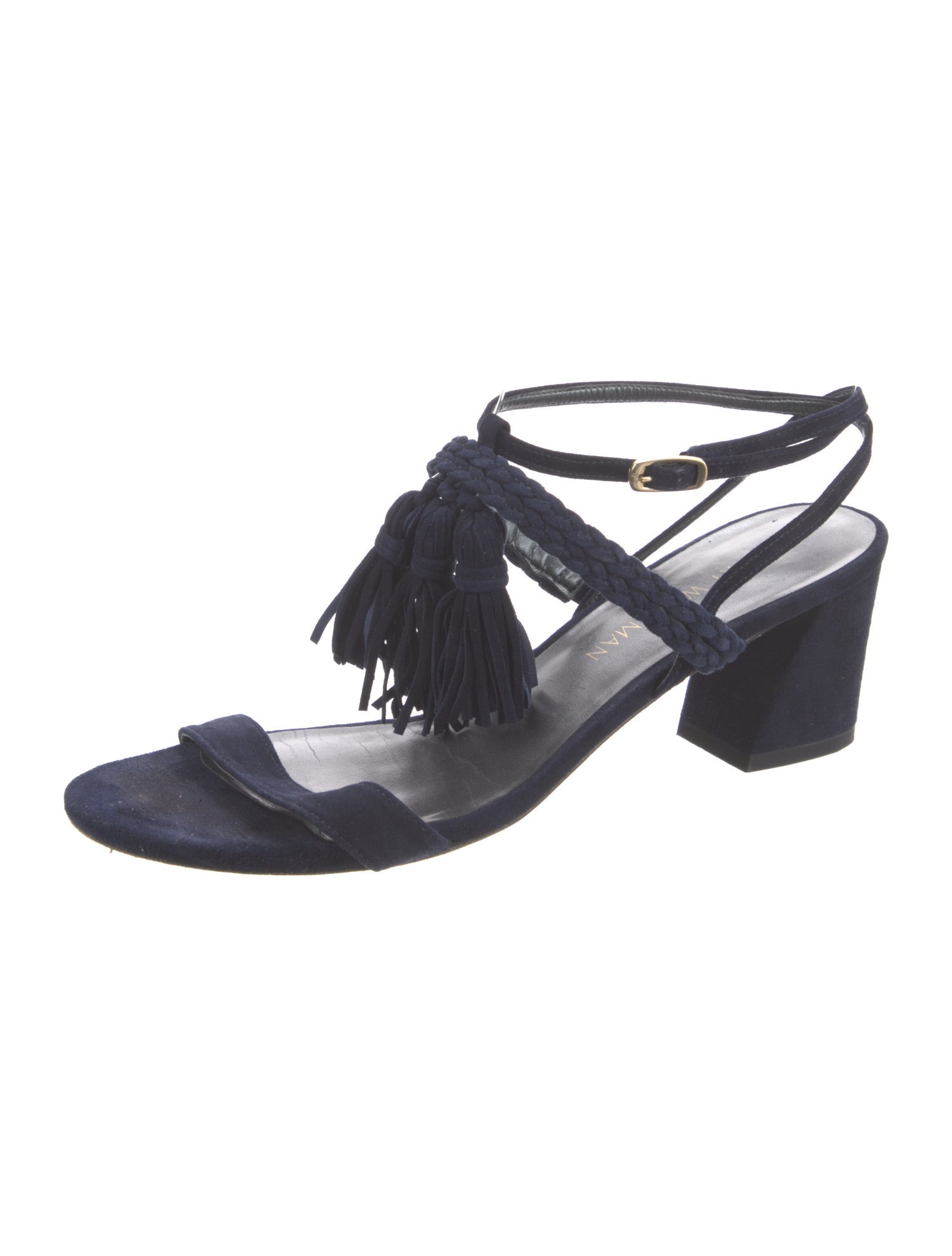 Stuart Weitzman Suede Tassel Accents Sandals