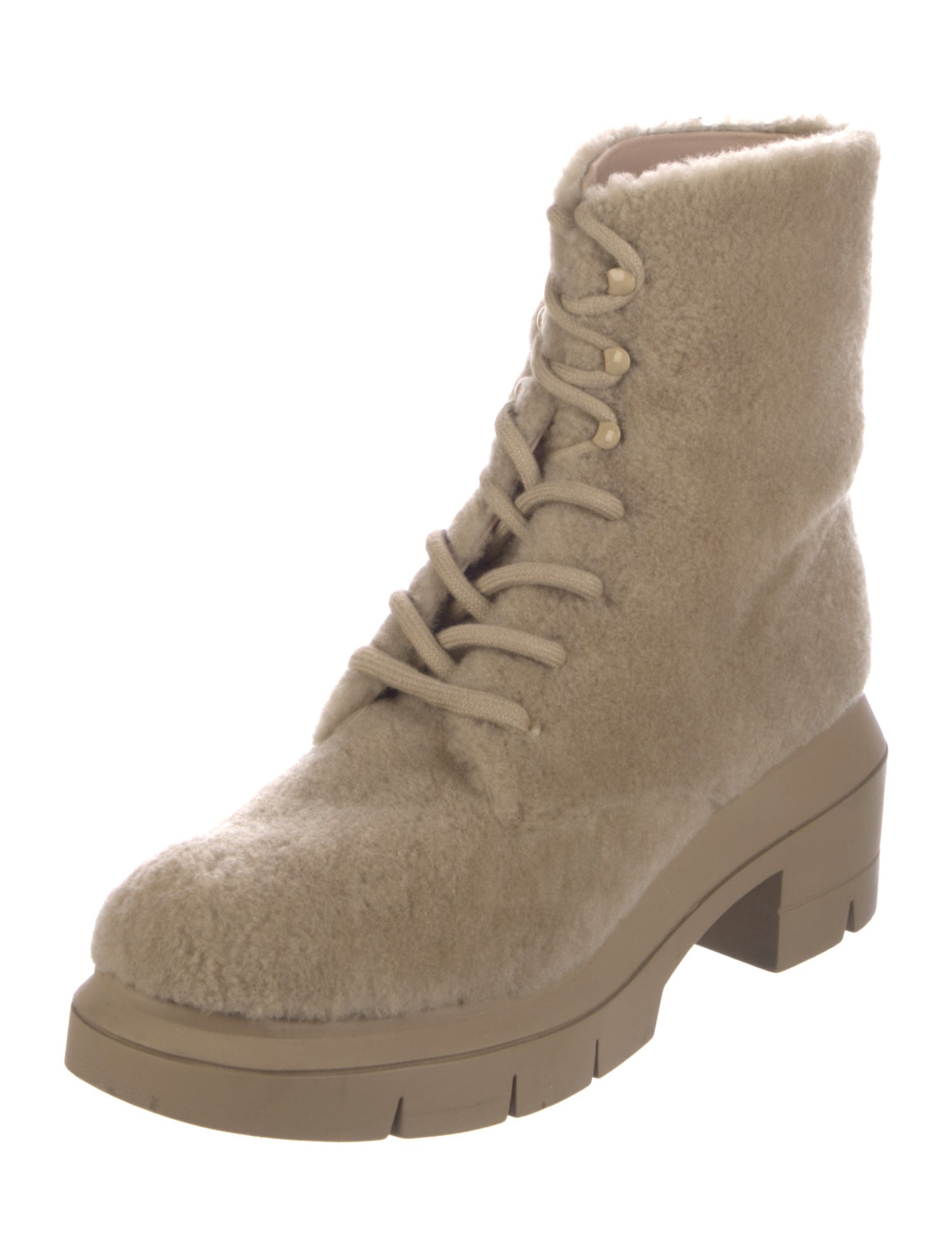 Stuart Weitzman Shearling Combat Boots