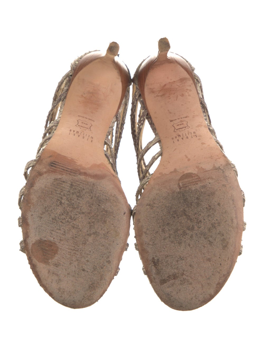 Stuart Weitzman Python Gladiator Sandals Neutrals… - image 5