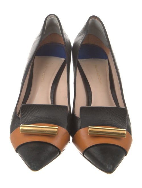 Stuart Weitzman Leather Colorblock Pattern Pumps