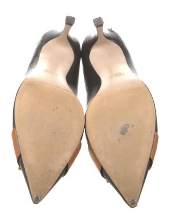 Stuart Weitzman Leather Colorblock Pattern Pumps