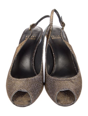 Stuart Weitzman Glitter Accents Slingback Pumps