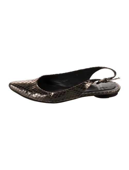 Stuart Weitzman Leather Animal Print Slingback Flats
