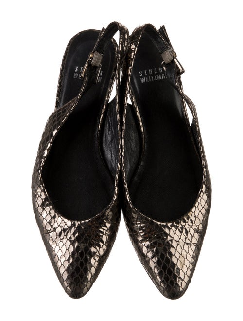 Stuart Weitzman Leather Animal Print Slingback Flats