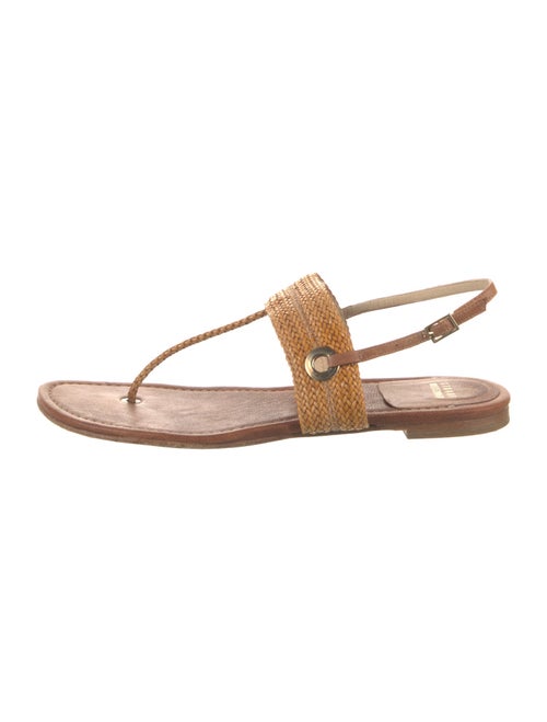 Stuart Weitzman Leather T-Strap Sandals
