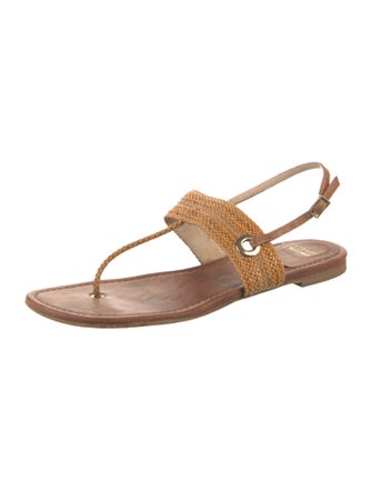 Stuart Weitzman Leather T-Strap Sandals