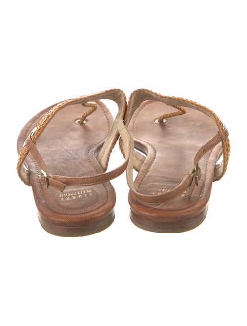 Stuart Weitzman Leather T-Strap Sandals