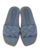Stuart Weitzman Denim Braided Accents Slides