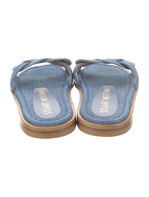 Stuart Weitzman Denim Braided Accents Slides