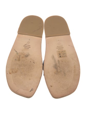Stuart Weitzman Denim Braided Accents Slides