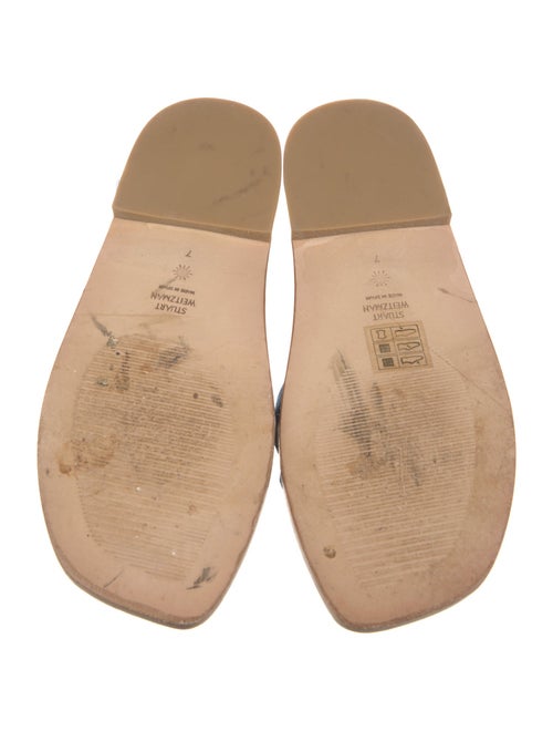 Stuart Weitzman Denim Braided Accents Slides