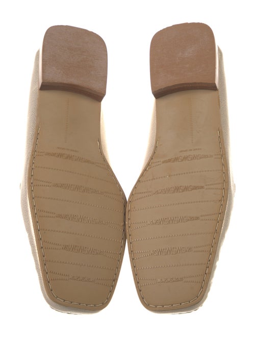 Stuart Weitzman Leather Crochet Trim Loafers