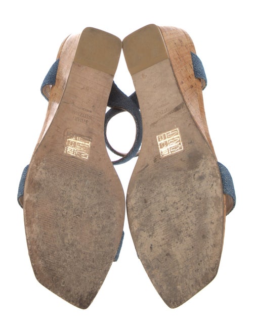 Stuart Weitzman Denim Animal Print Slides