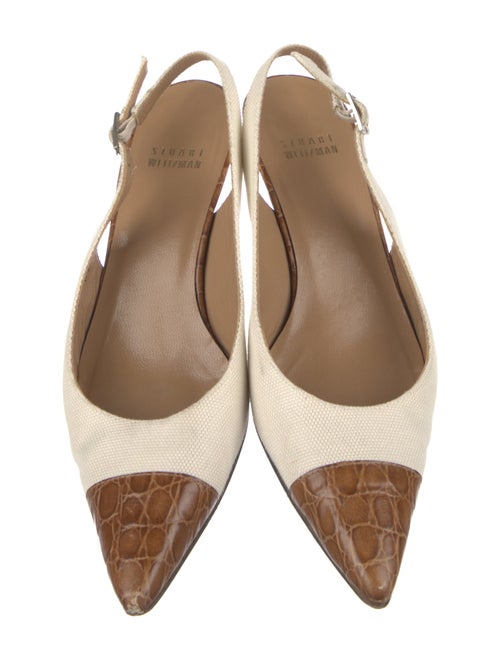 Stuart Weitzman Canvas Colorblock Pattern Slingback Pumps