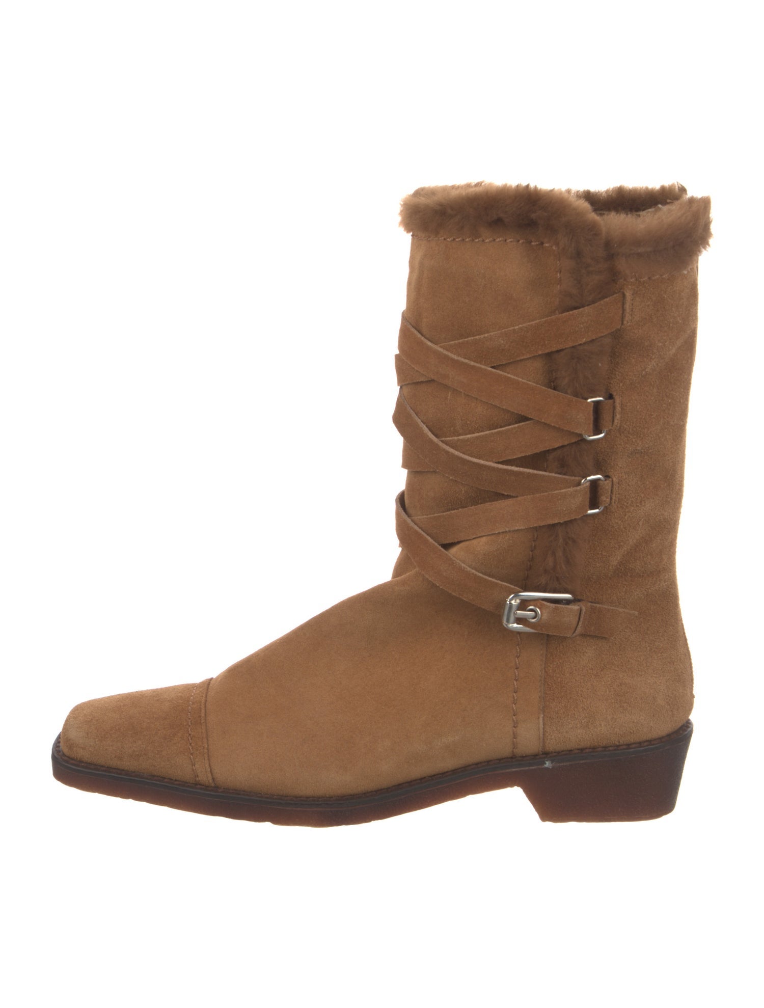 Stuart Weitzman Suede Colorblock Pattern Boots