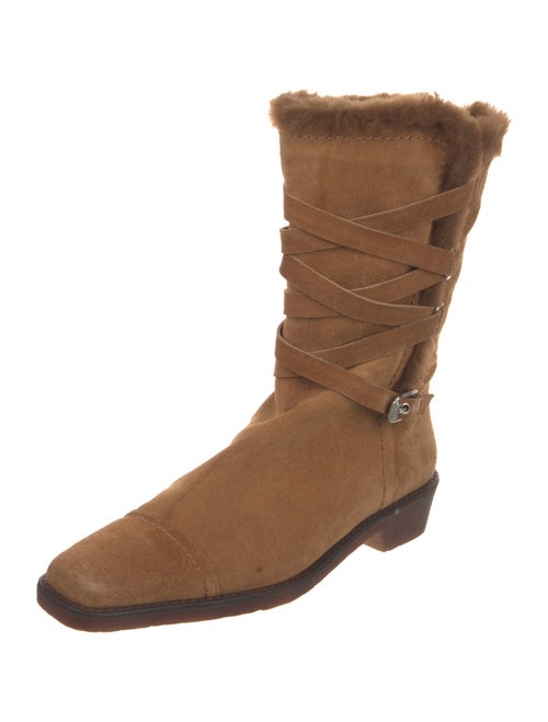 Stuart Weitzman Suede Colorblock Pattern Boots