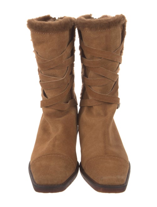 Stuart Weitzman Suede Colorblock Pattern Boots