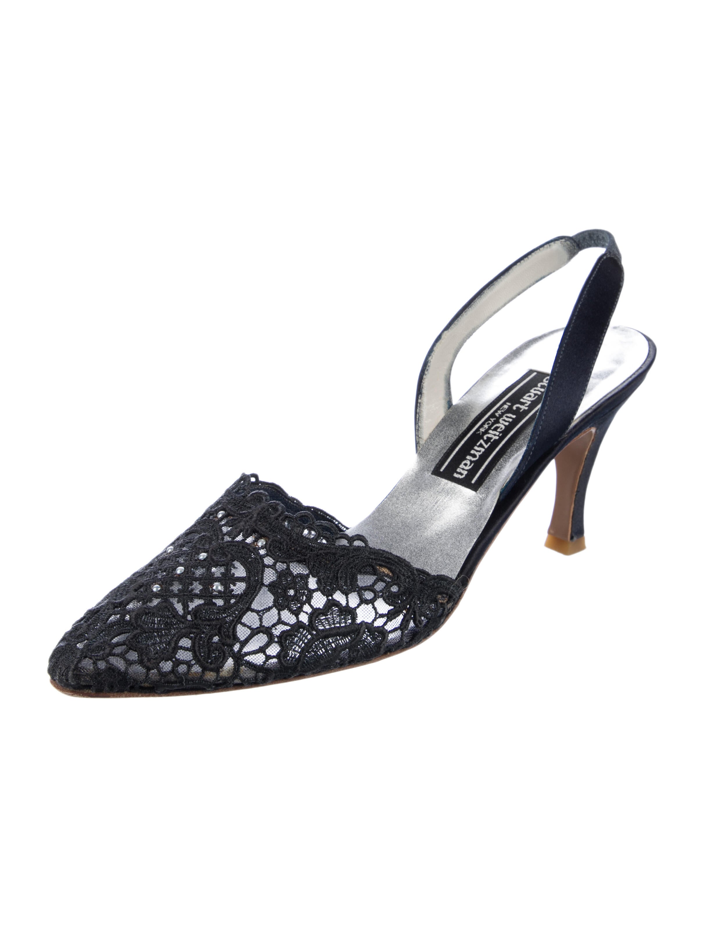 Stuart Weitzman Lace Lace Pattern Slingback Pumps
