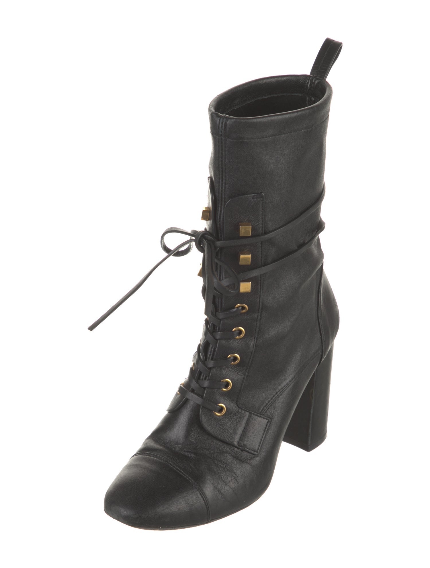 Stuart Weitzman Leather Lace-Up Boots