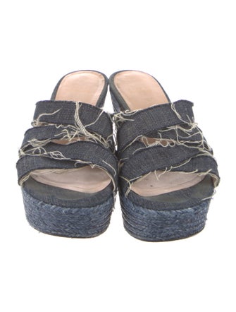 Stuart Weitzman Denim Slides