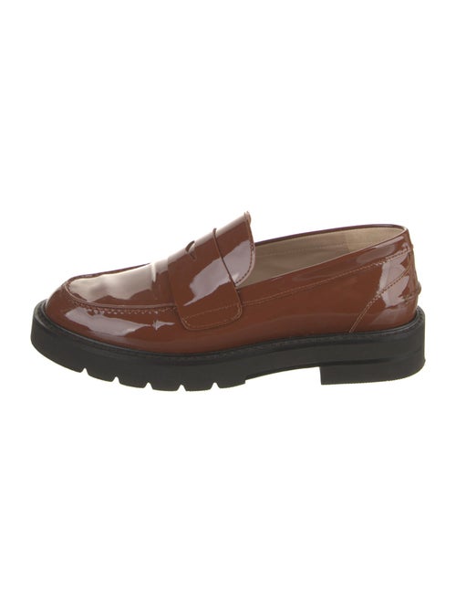 Stuart Weitzman Patent Leather Tassel Accents Loafers
