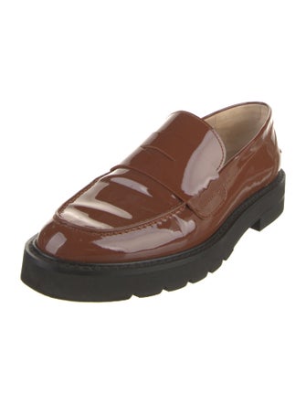 Stuart Weitzman Patent Leather Tassel Accents Loafers