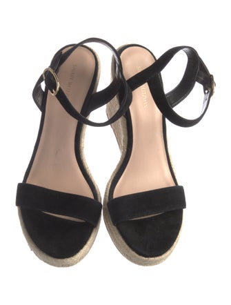 Stuart Weitzman Suede Braided Accents Espadrilles