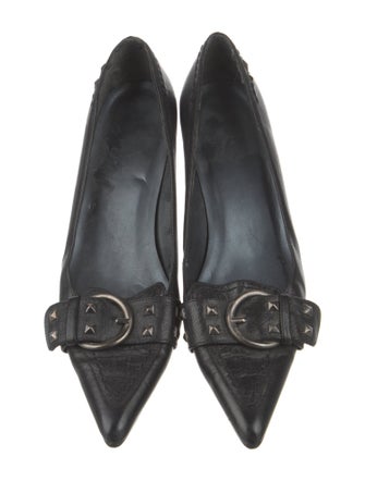 Stuart Weitzman Leather Studded Accents Pumps