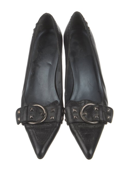 Stuart Weitzman Leather Studded Accents Pumps