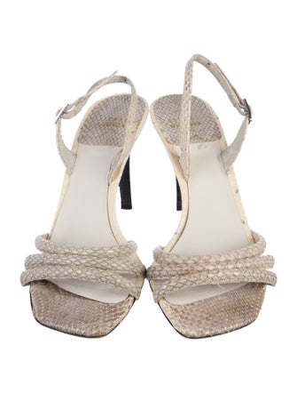 Stuart Weitzman Snakeskin Animal Print Slingback Sandals