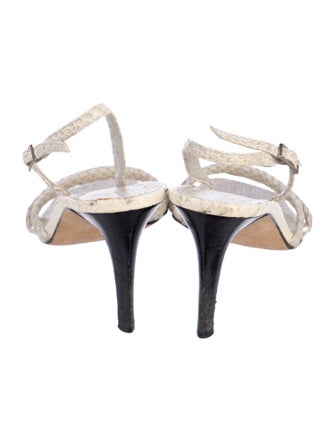 Stuart Weitzman Snakeskin Animal Print Slingback Sandals