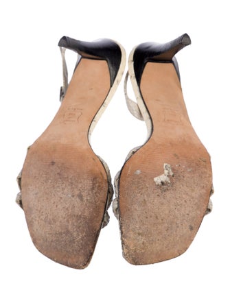 Stuart Weitzman Snakeskin Animal Print Slingback Sandals