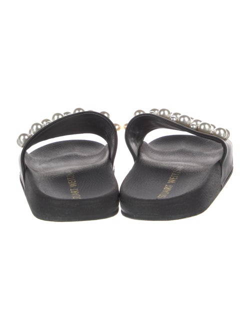 Stuart Weitzman Leather Studded Accents Slides