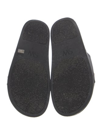 Stuart Weitzman Leather Studded Accents Slides