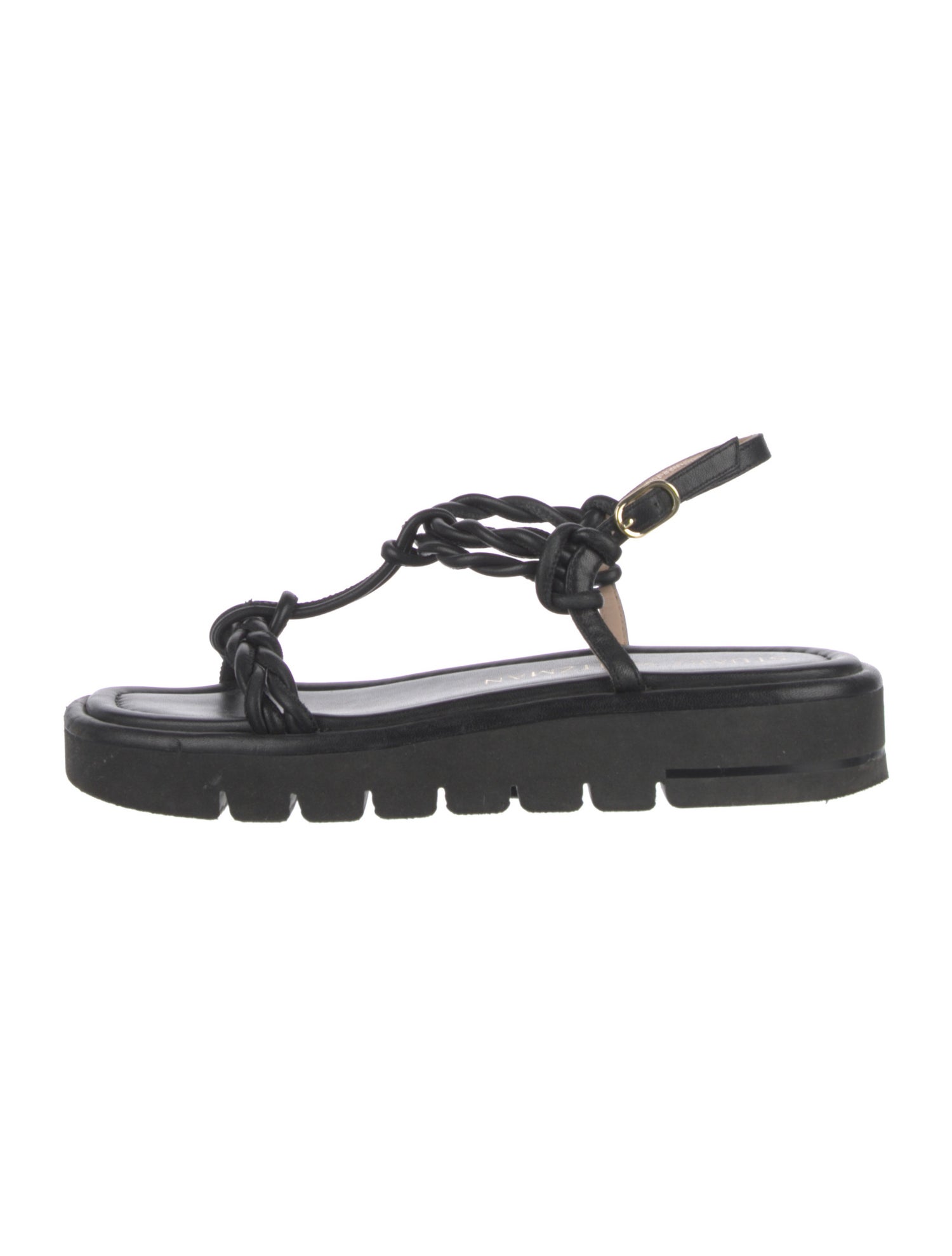 Stuart Weitzman Leather T-Strap Sandals