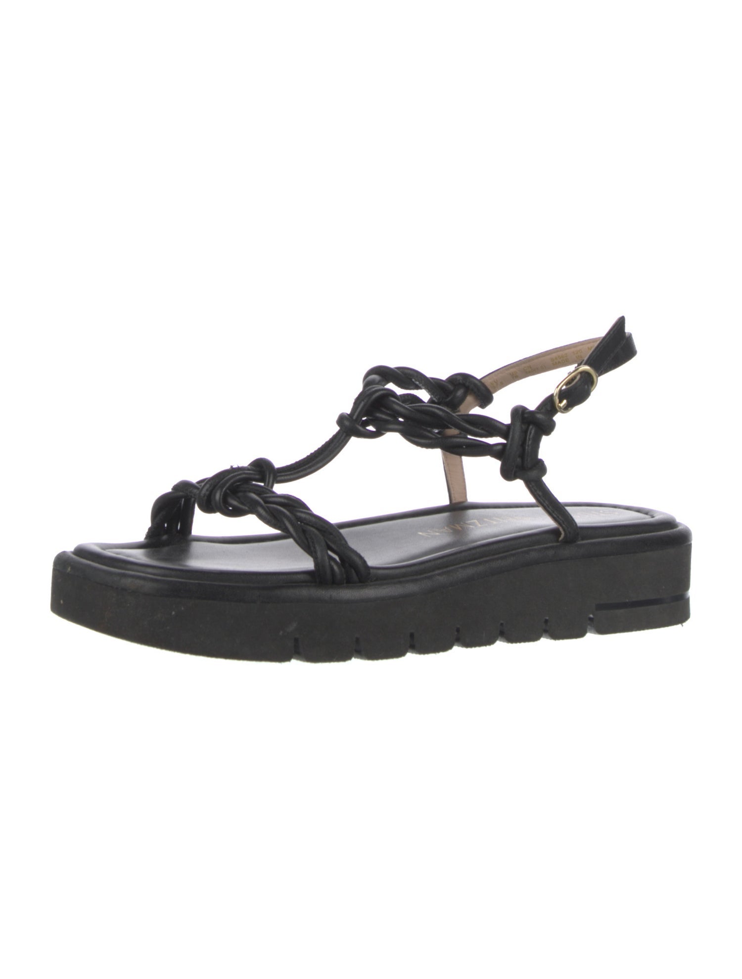 Stuart Weitzman Leather T-Strap Sandals