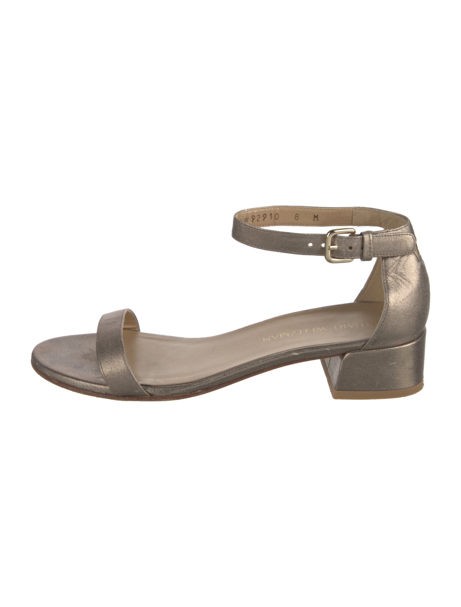 Stuart Weitzman Faux Pearl Accents Leather Sandals
