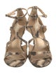 Stuart Weitzman Embossed Leather Animal Print Gladiator Sandals