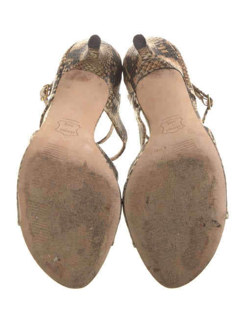 Stuart Weitzman Embossed Leather Animal Print Gladiator Sandals