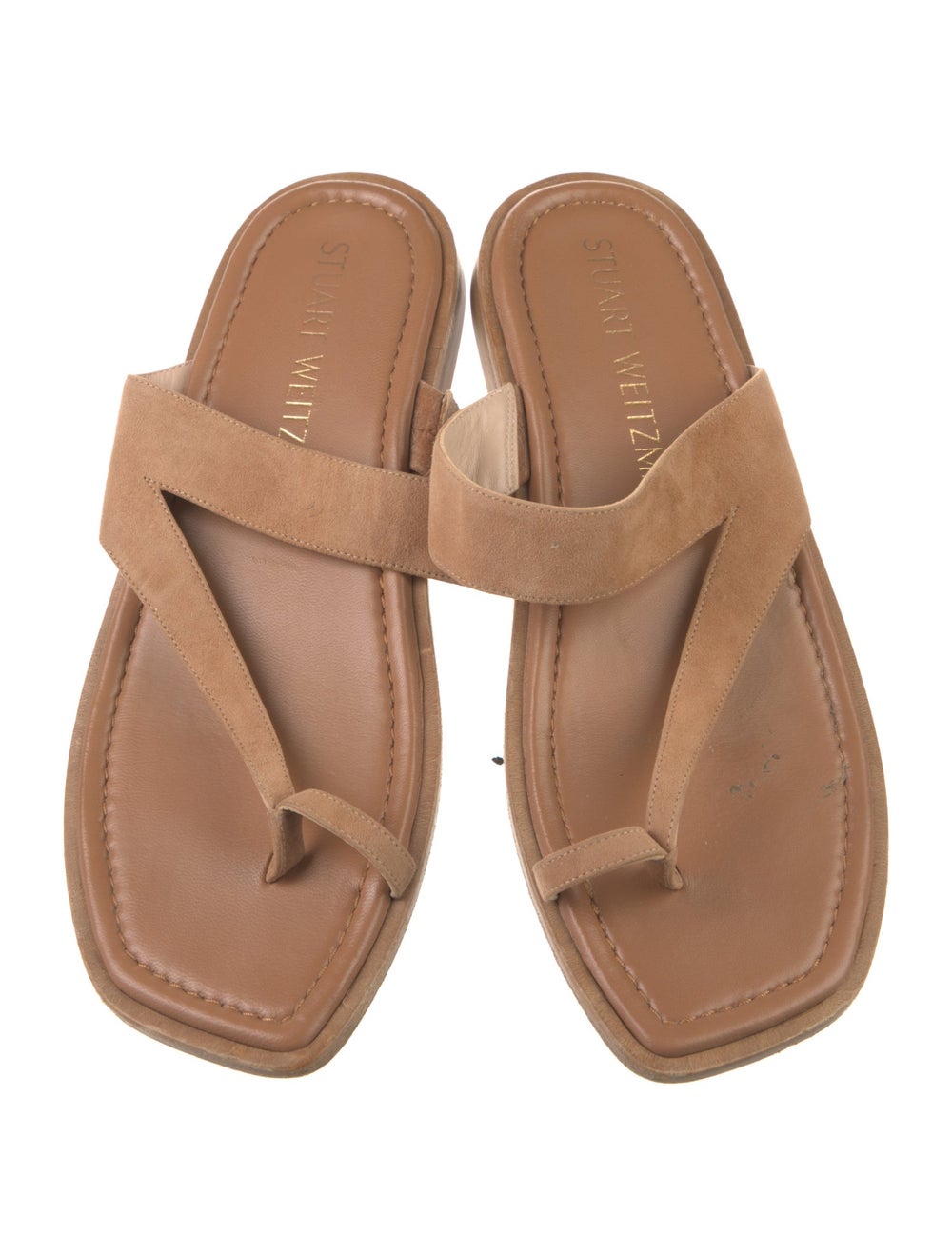 Stuart Weitzman Suede Slides Brown - image 3