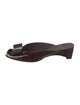 Stuart Weitzman Patent Leather Bow Accents Slides