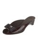 Stuart Weitzman Patent Leather Bow Accents Slides