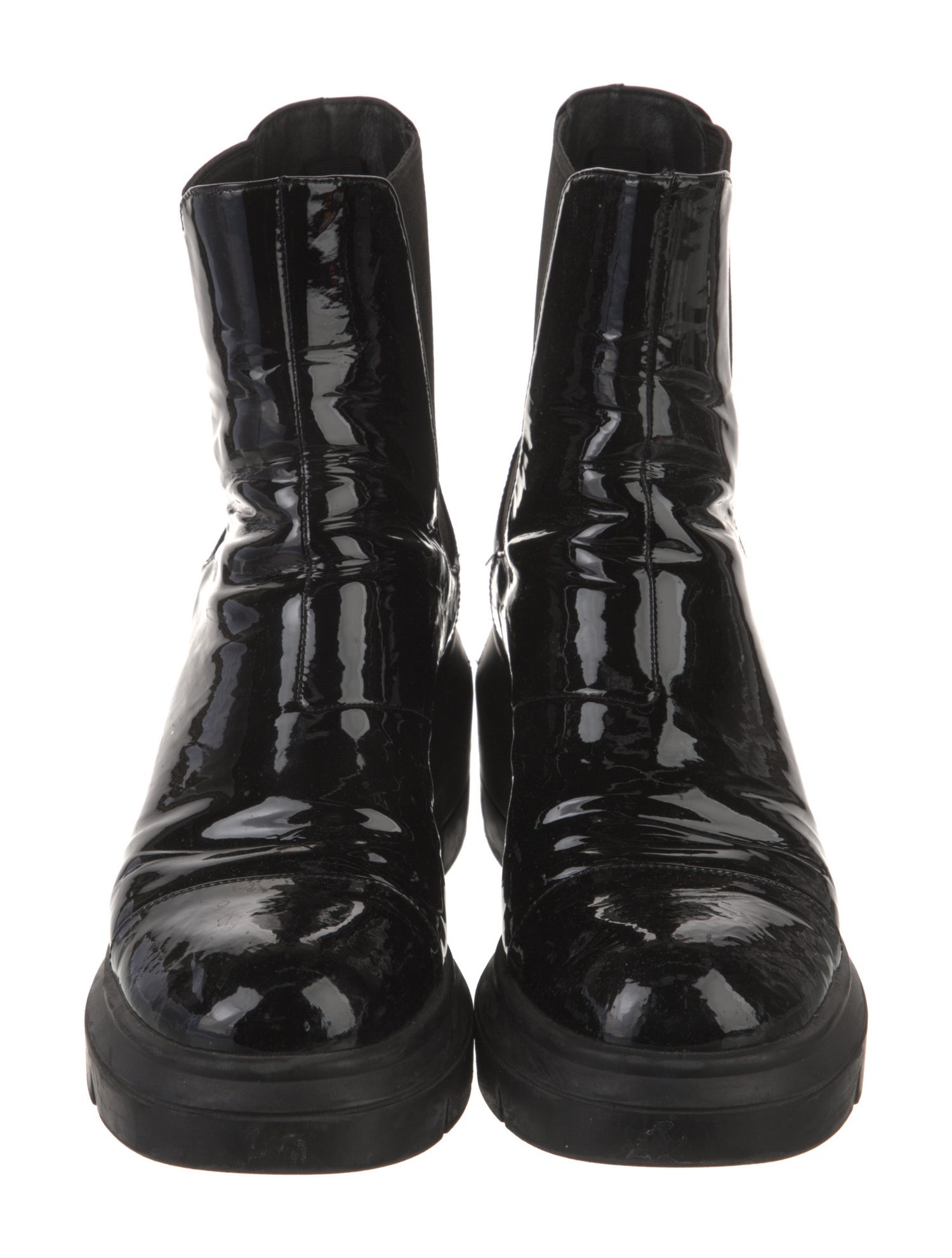 Stuart Weitzman Patent Leather Chelsea Boots